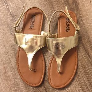 Michael Kors Kids Gold Sandals Size 5